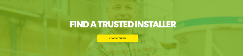 Trusted external wall insulation installer banner featuring a friendly contractor in the background and a highlighted 'Contact Now' button for booking services
