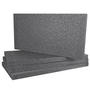 Close-up of graphite-enhanced EPS insulation boards, recognised by their dark grey colour and fine bead structure. These lightweight boards offer improved thermal performance over standard EPS and are widely used in external wall insulation systems. Available from EWI Store, ideal for energy-efficient façade upgrades.