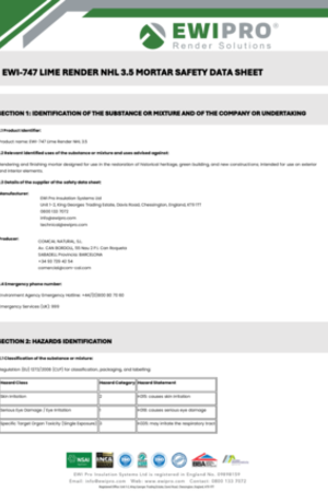EWI-747 Lime Render NHL 3.5 Safety Data Sheet 3.pdf