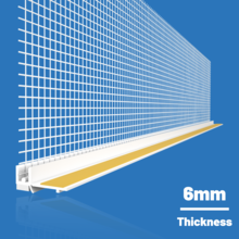 Likov White Window Reveal Bead with Protective Lip, Sponge & Mesh (6mm) – 2.4m